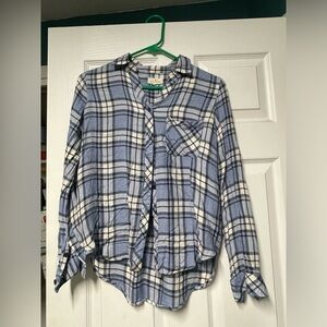 Thread and Supply Blue Plaid Top